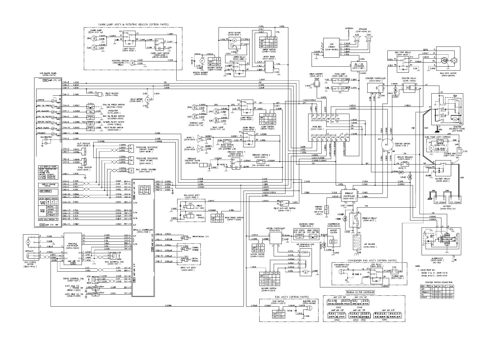 S400-3 ELECTRICAL CIRCUIT DIAGRAM Schematic Daewoo Doosan
